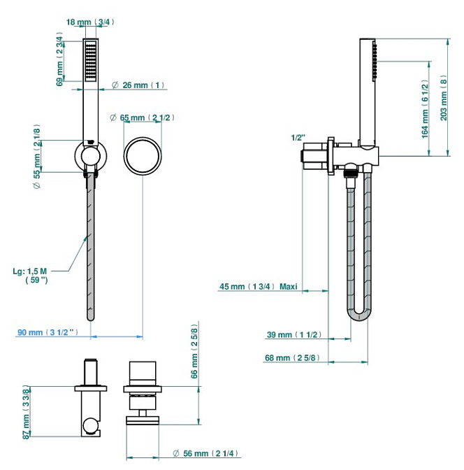 Смеситель встраиваемый THG Yoko Color - фото-2 | interior market