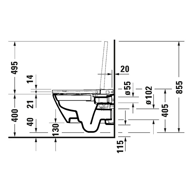 Комплект: унитаз подвесной RIMLESS с функцией биде, с сиденьем с подогревом, подсветкой и пультом+комплект для подключения Duravit SensoWash Classic - фото-2 | interior market