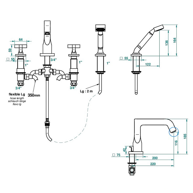 Смеситель на ванну THG Beluga - фото-3 | interior market