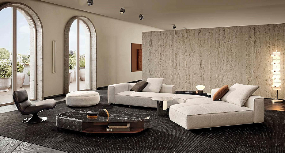 Модульный диван с пуфом Minotti Yves - фото-6 | interior market