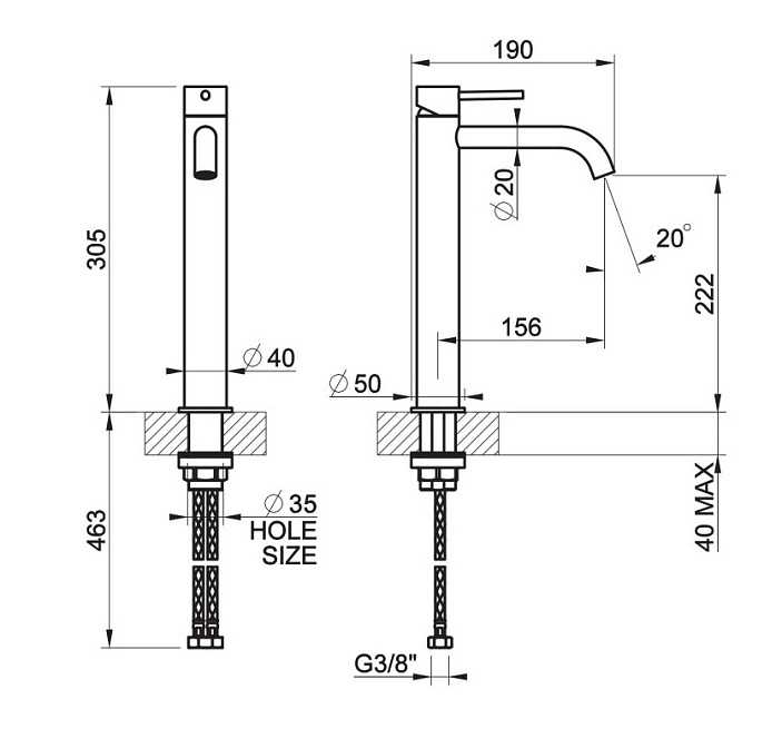 Смеситель для раковины Gessi FLESSA - фото-5 | interior market
