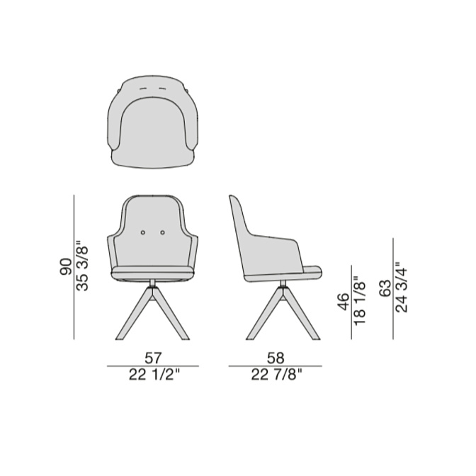 Обеденный стул Porada CONNIE GIREVOLE - фото-3 | interior market