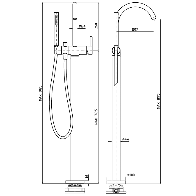 Напольный смеситель Zucchetti  - фото-2 | interior market