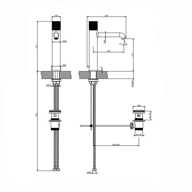 Смеситель для раковины Gessi HABITO TRAME - фото-2 | interior market