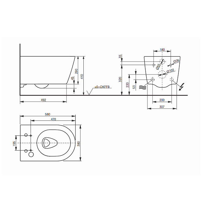 Унитаз подвесной безободковый (только для сиденья-биде) Toto RP - фото-4 | interior market