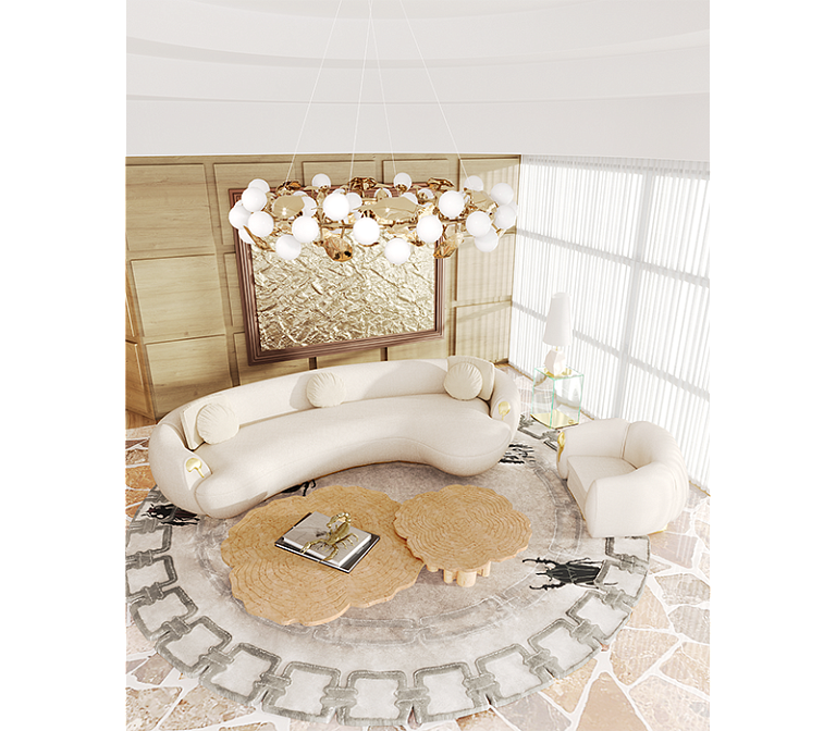 Диван Boca do Lobo Soleil Cream Curved Sofa - фото-8 | interior market