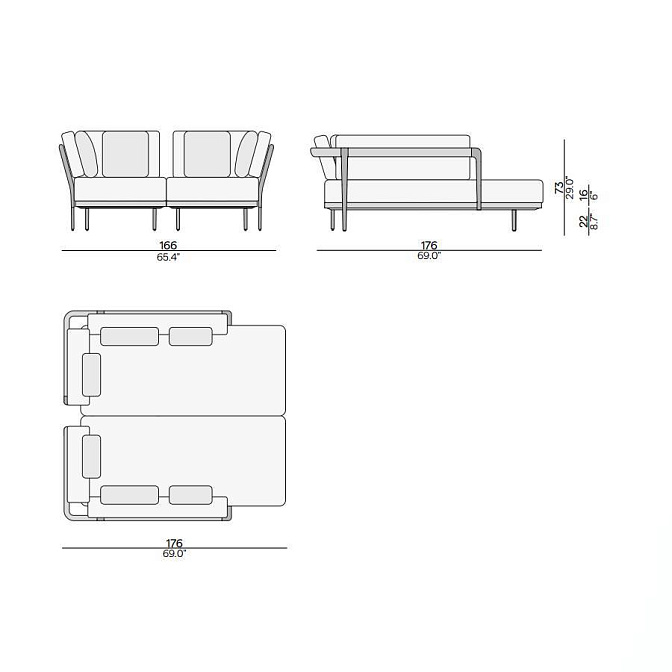 Кушетка для улицы Manutti Flows - фото-4 | interior market