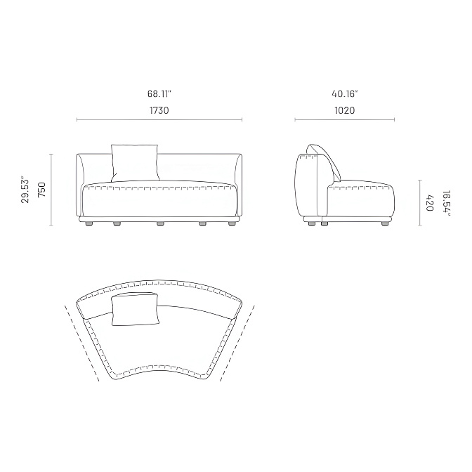 Модульный диван Domkapa Olivia - фото-3 | interior market
