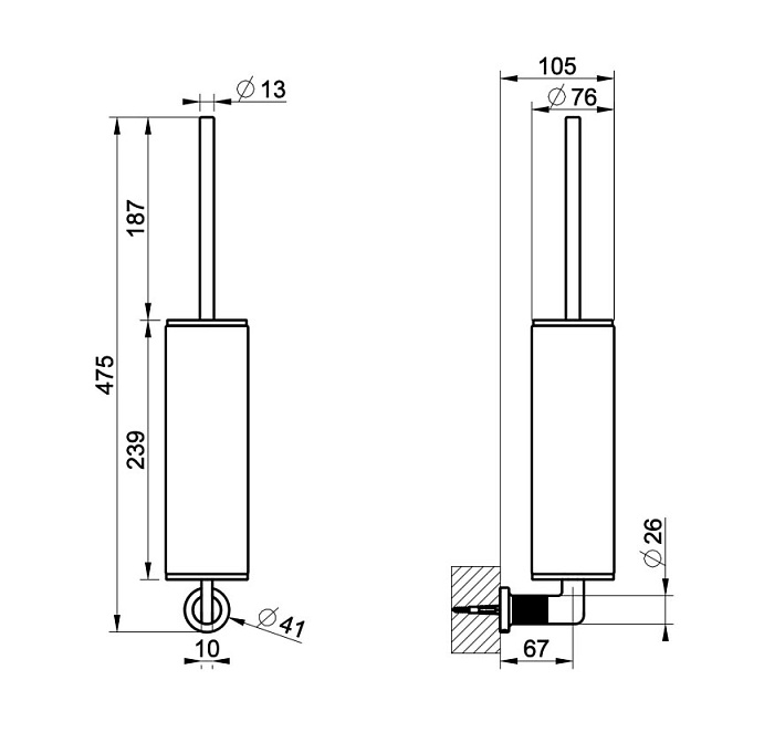 Ершик туалетный Gessi INCISO - фото-2 | interior market