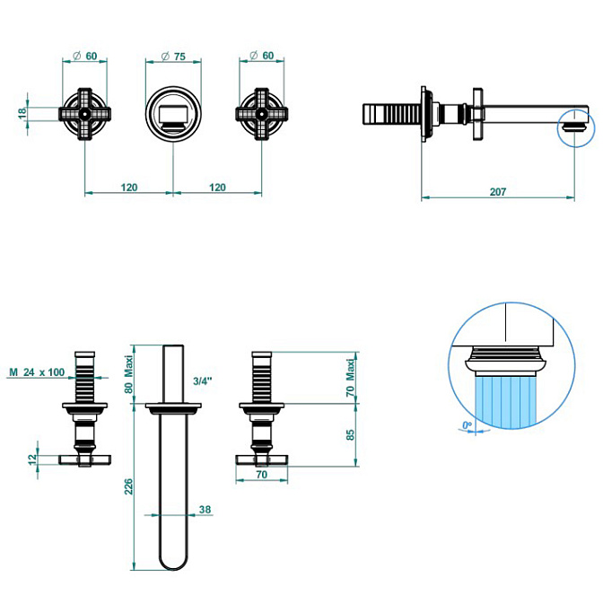 Встраиваемый смеситель THG  - фото-2 | interior market