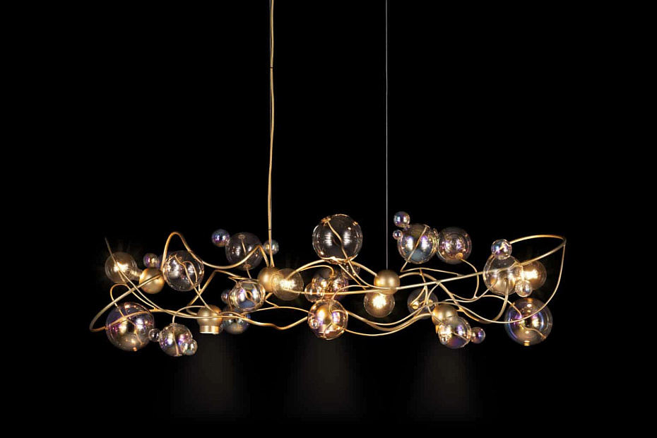 Потолочный светильник  Brand Van Egmond Bubbles Flow Hanging Lamp Long with Downlights - фото-2 | interior market