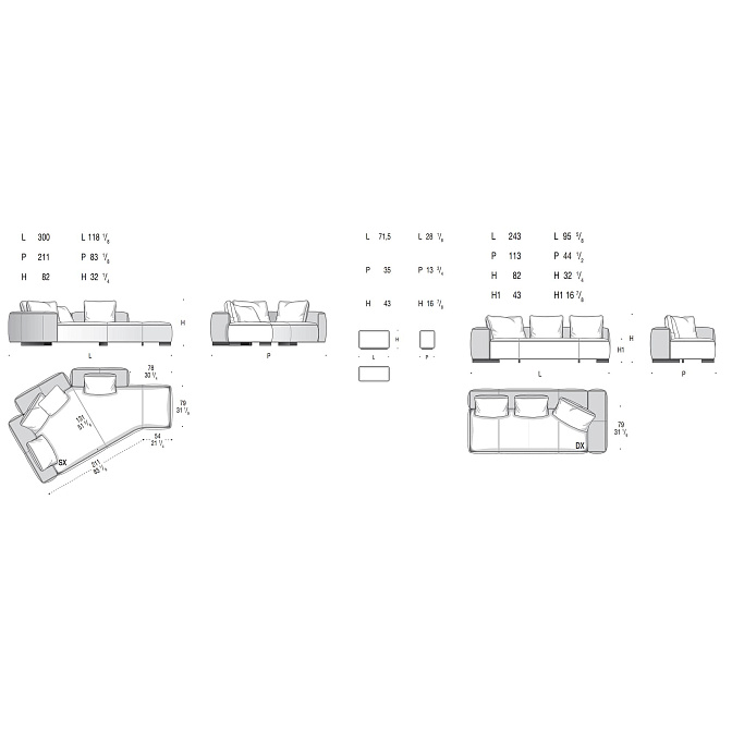 Угловой диван с кофейным столиком Minotti Yves+Fill - фото-2 | interior market