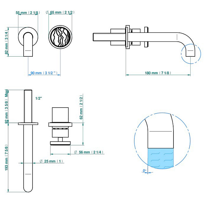 Смеситель встраиваемый THG Yoko Ice - фото-2 | interior market