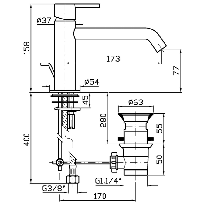 Смеситель для раковины Zucchetti  - фото-2 | interior market
