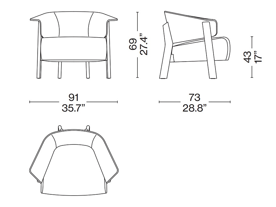 Кресло Cassina Back-Wing Armchair - фото-5 | interior market