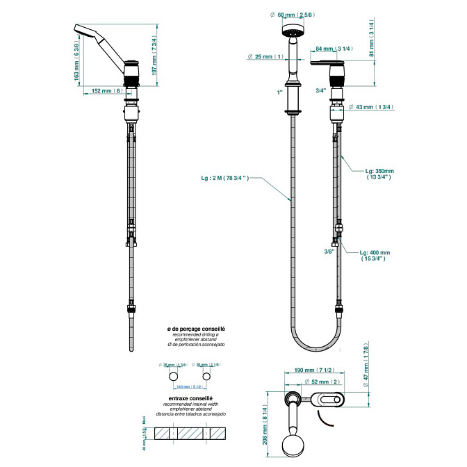 Смеситель для ванны THG Corvair Portoro - фото-2 | interior market