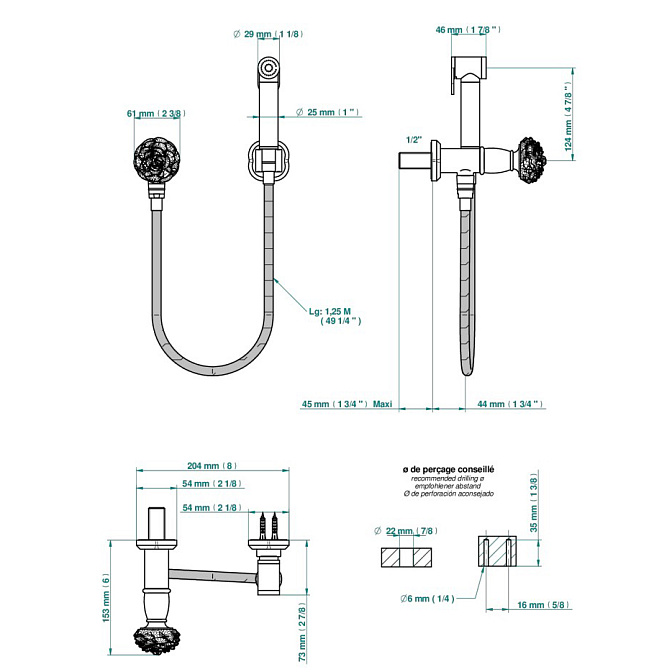 Смеситель для биде THG Camélia - фото-2 | interior market