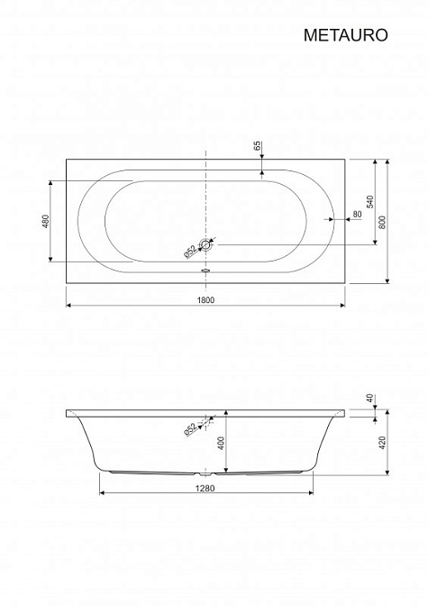 Ванна встраиваемая в комплекте с каркасом Cezares METAURO - фото-2 | interior market
