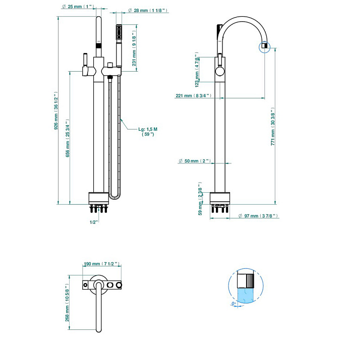 Напольный смеситель THG  - фото-2 | interior market