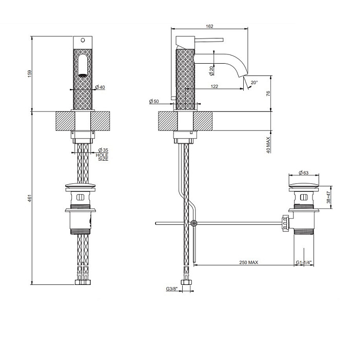 Смеситель для раковины Gessi INTRECCIO - фото-2 | interior market