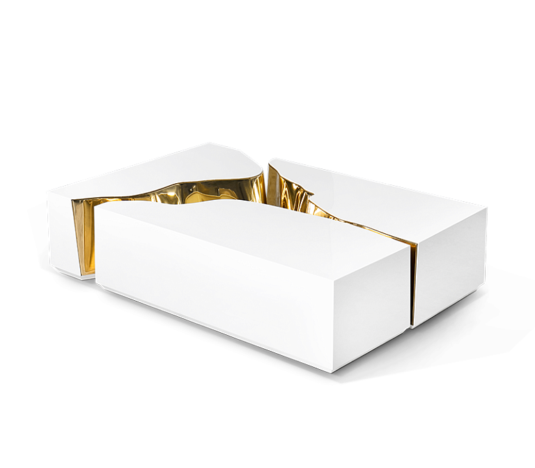 Журнальный столик Boca do Lobo Lapiaz White And Gold Center Table - фото-2 | interior market