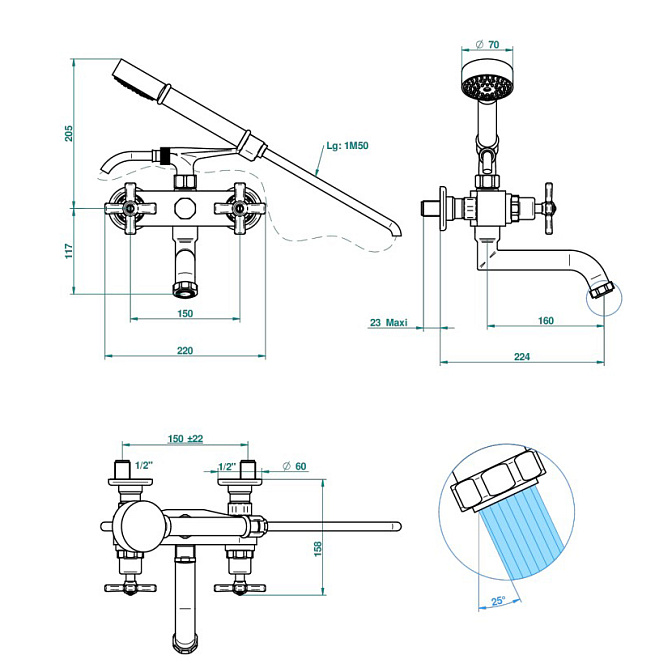 Смеситель для душа THG  - фото-2 | interior market