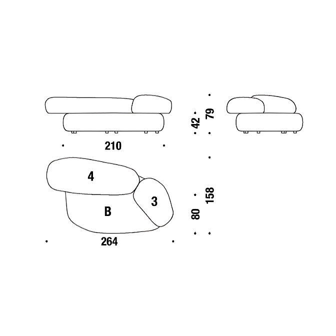 Модульный диван Moroso Pebble Rubble - фото-4 | interior market
