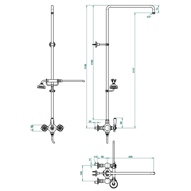 Смеситель для душа THG Charleston - фото-2 | interior market