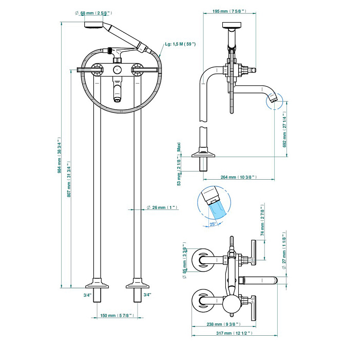 Напольный смеситель THG  - фото-2 | interior market