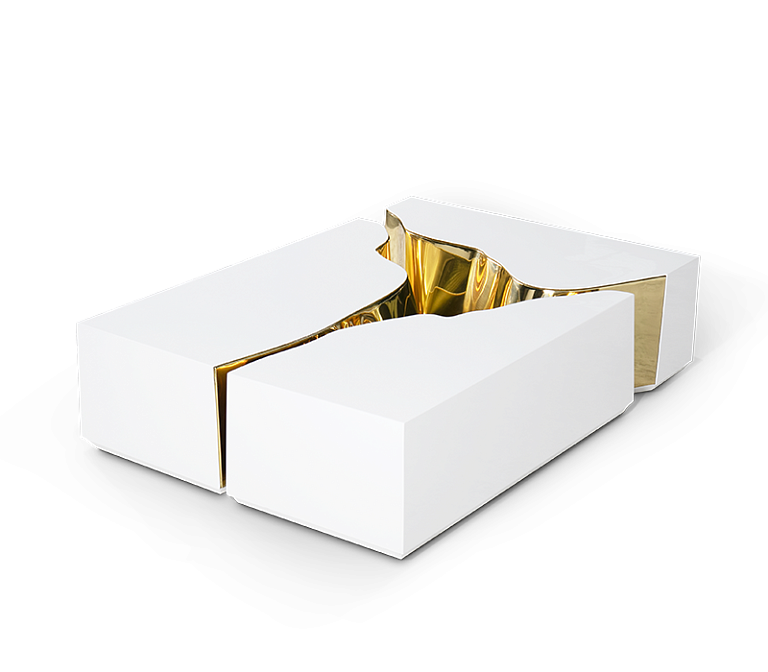 Журнальный столик Boca do Lobo Lapiaz White And Gold Center Table - фото-4 | interior market