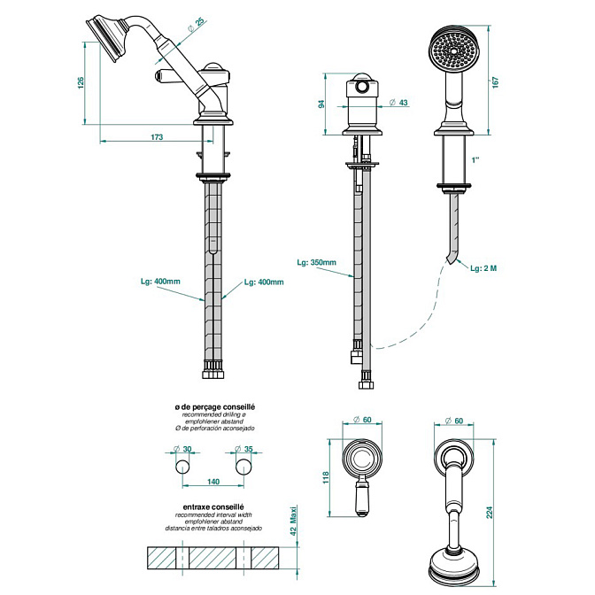Смеситель на ванну THG Charleston - фото-2 | interior market