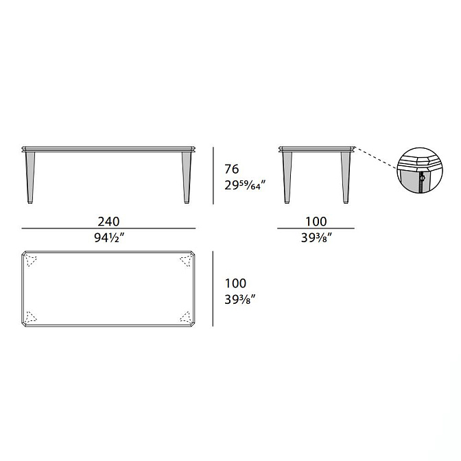 Стол обеденный Turri Noir - фото-5 | interior market