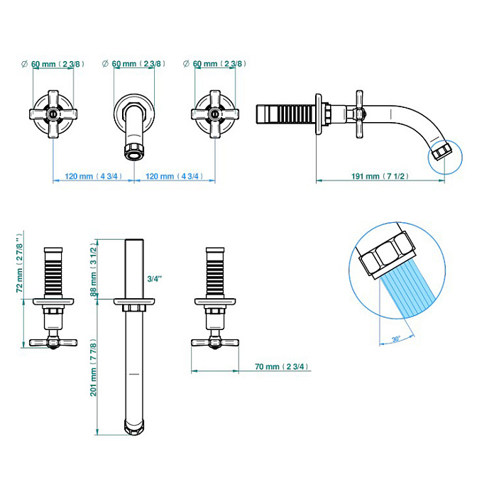 Встраиваемый смеситель THG  - фото-2 | interior market