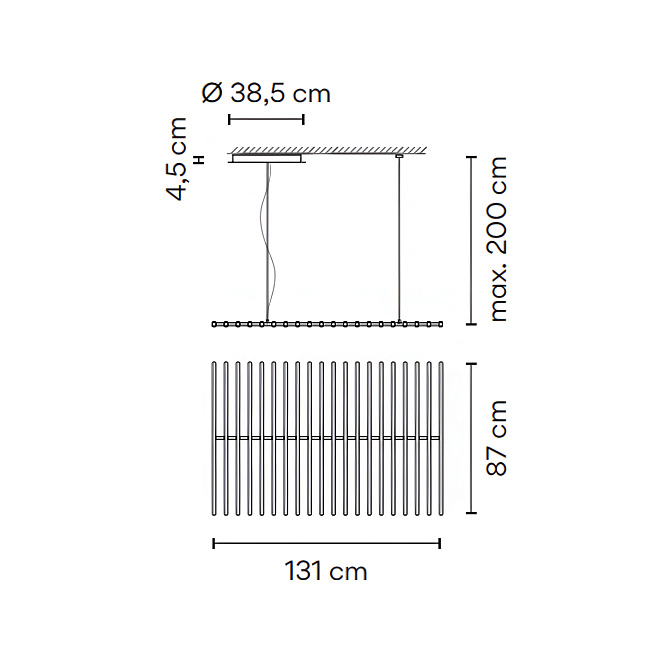 Потолочный светильник  Vibia Rhythm Horizontal - фото-3 | interior market