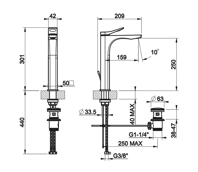 Смеситель для раковины Gessi RILIEVO - фото-2 | interior market