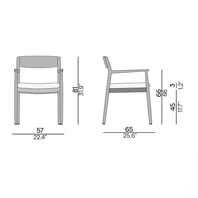 Обеденный стул для улицы Manutti Tamo - фото-5 | interior market