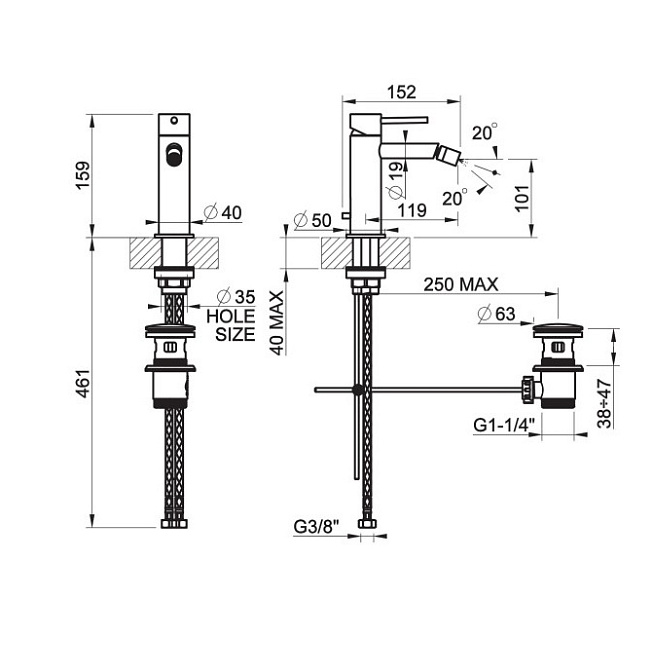 Смеситель для биде Gessi FLESSA - фото-2 | interior market