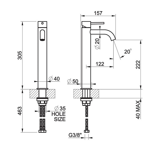 Смеситель для раковины Gessi FLESSA - фото-2 | interior market