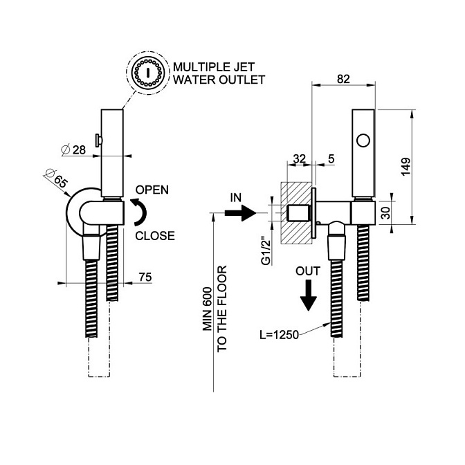 Гигиенический душ Gessi ORIGINI - фото-2 | interior market