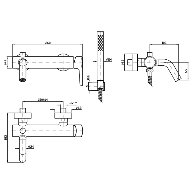 Смеситель для ванны Zucchetti  - фото-2 | interior market
