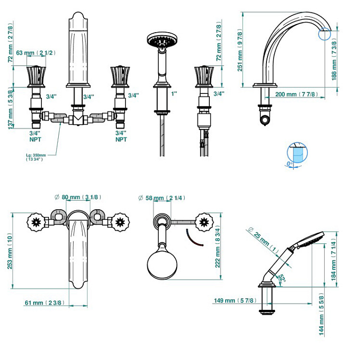 Смеситель для ванны THG  - фото-2 | interior market