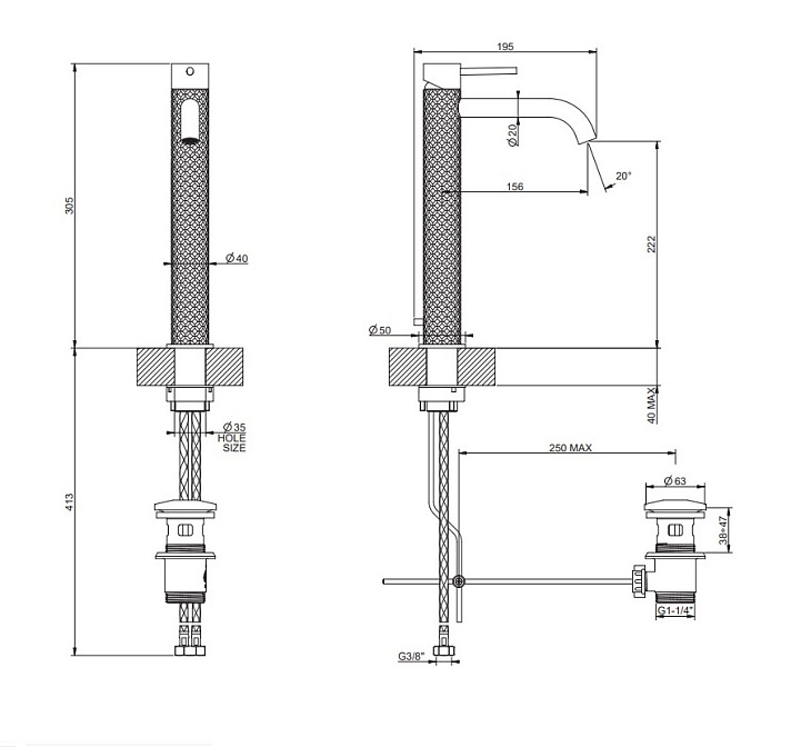 Смеситель для раковины Gessi INTRECCIO - фото-2 | interior market