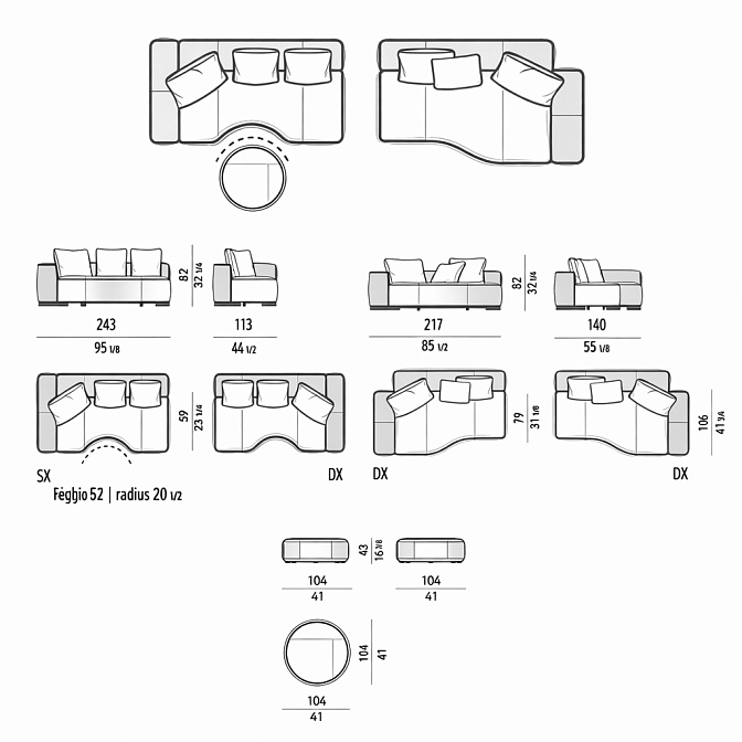 Модульный диван с пуфом Minotti Yves - фото-7 | interior market