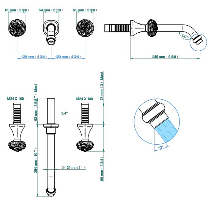 Встраиваемый смеситель THG  - фото-2 | interior market