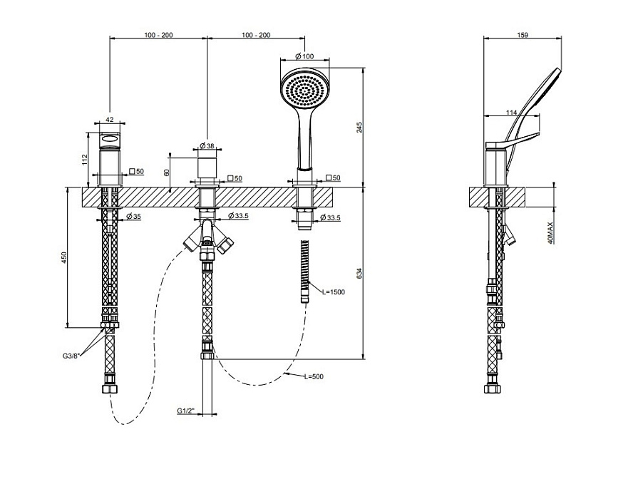 Смеситель для ванны Gessi RILIEVO - фото-2 | interior market