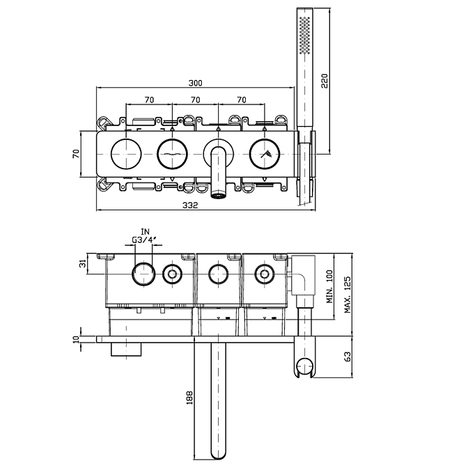 Смеситель для ванны Zucchetti HOOP - фото-2 | interior market