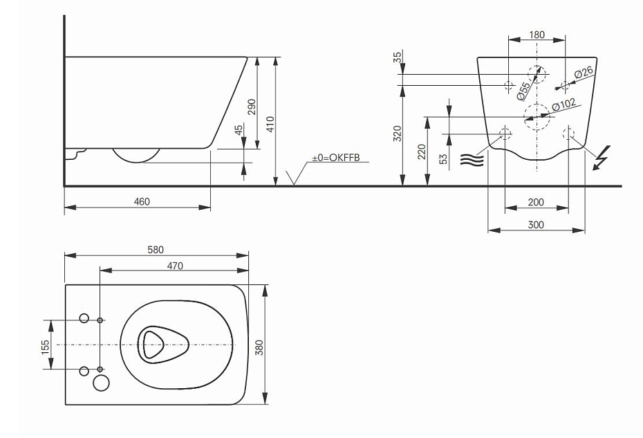Комплект: Унитаз подвесной RIMLESS + сиденье с функцией биде Toto SP  - фото-3 | interior market