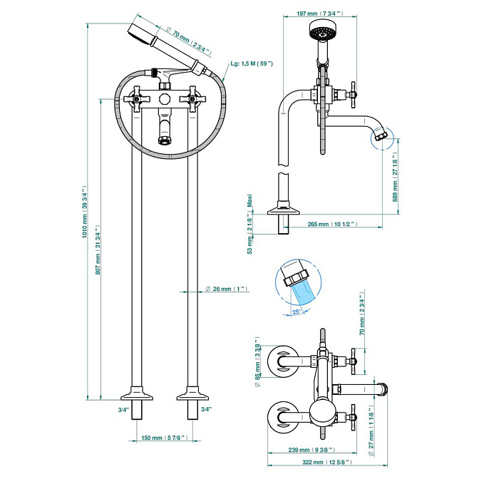 Напольный смеситель THG  - фото-2 | interior market