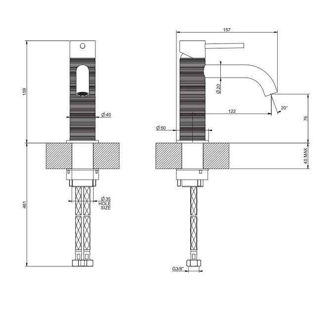 Смеситель для раковины Gessi TRAME - фото-6 | interior market