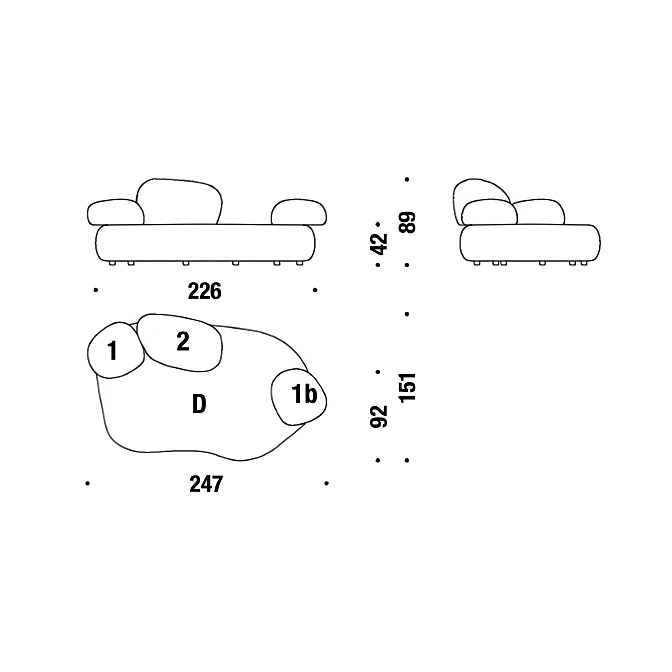 Модульный диван Moroso Pebble Rubble - фото-2 | interior market